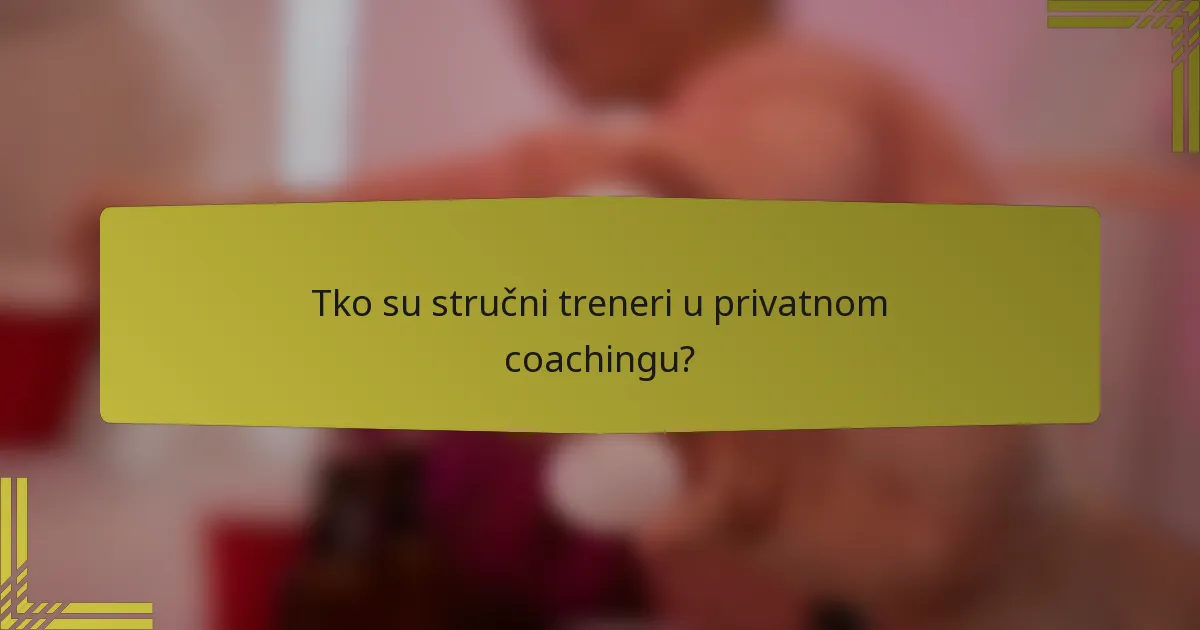 Tko su stručni treneri u privatnom coachingu?